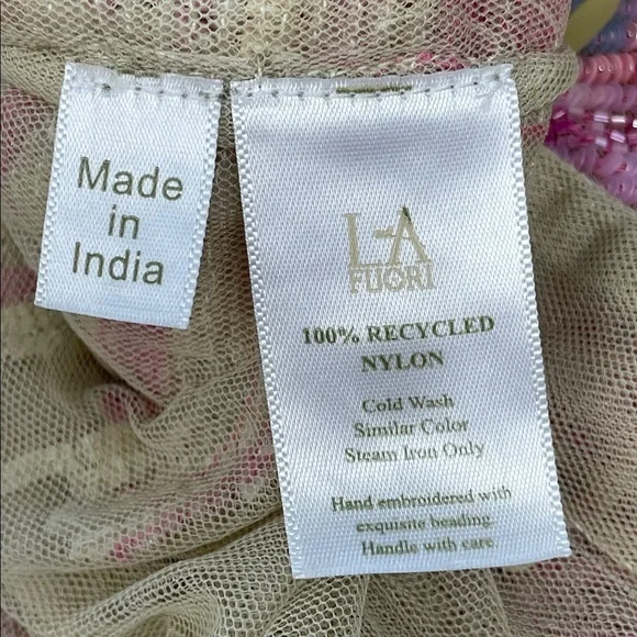 NWT La Fuori Whispering Blooms Ombre Embellished Sequin Tulle Gown Maxi Dress S - Picture 17 of 17